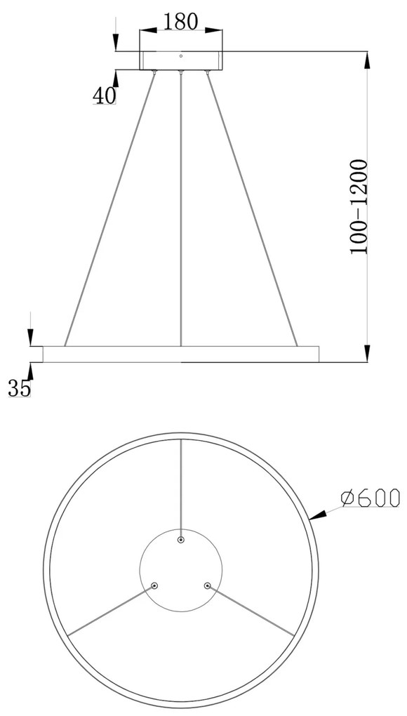 Suspensie Rim Maytoni Led, Auriu, MOD058PL-L32BS4K, Germania