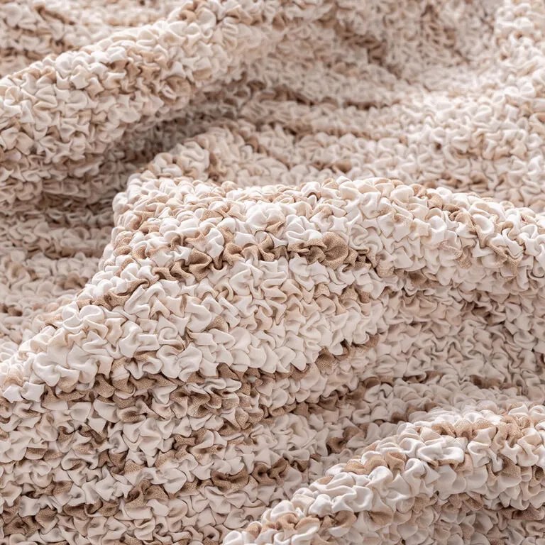 Huse bielastice UNIVERSO NOU bej cu dungi scaun cu spatar 2 buc (45 x 45 x 50 cm)