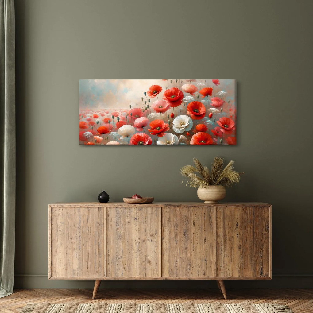 Tablou - Pictură cu maci (120x50 cm)