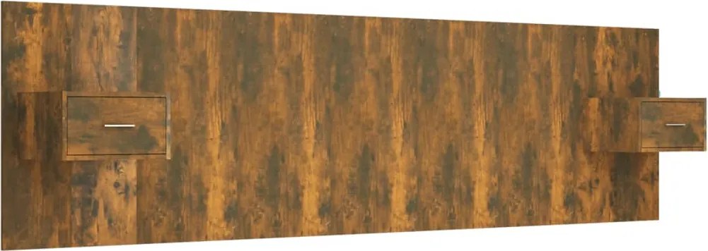 vidaXL Tăblie de pat cu dulapuri, stejar fumuriu, lemn prelucrat