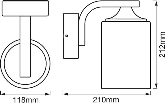 Aplică de exterior CYLINDER 1xE27/60W/230V IP43 Ledvance