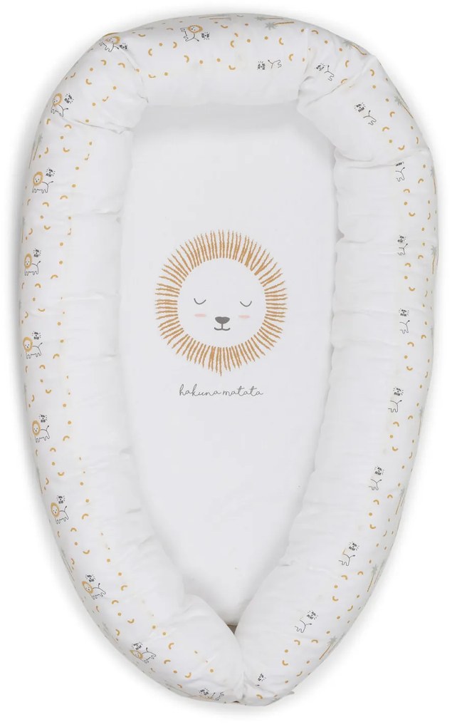 Suport de dormit Babynest 2in1 bara protectie patut Premium Bumbac, Nairobi Mustard 95x65x18 cm