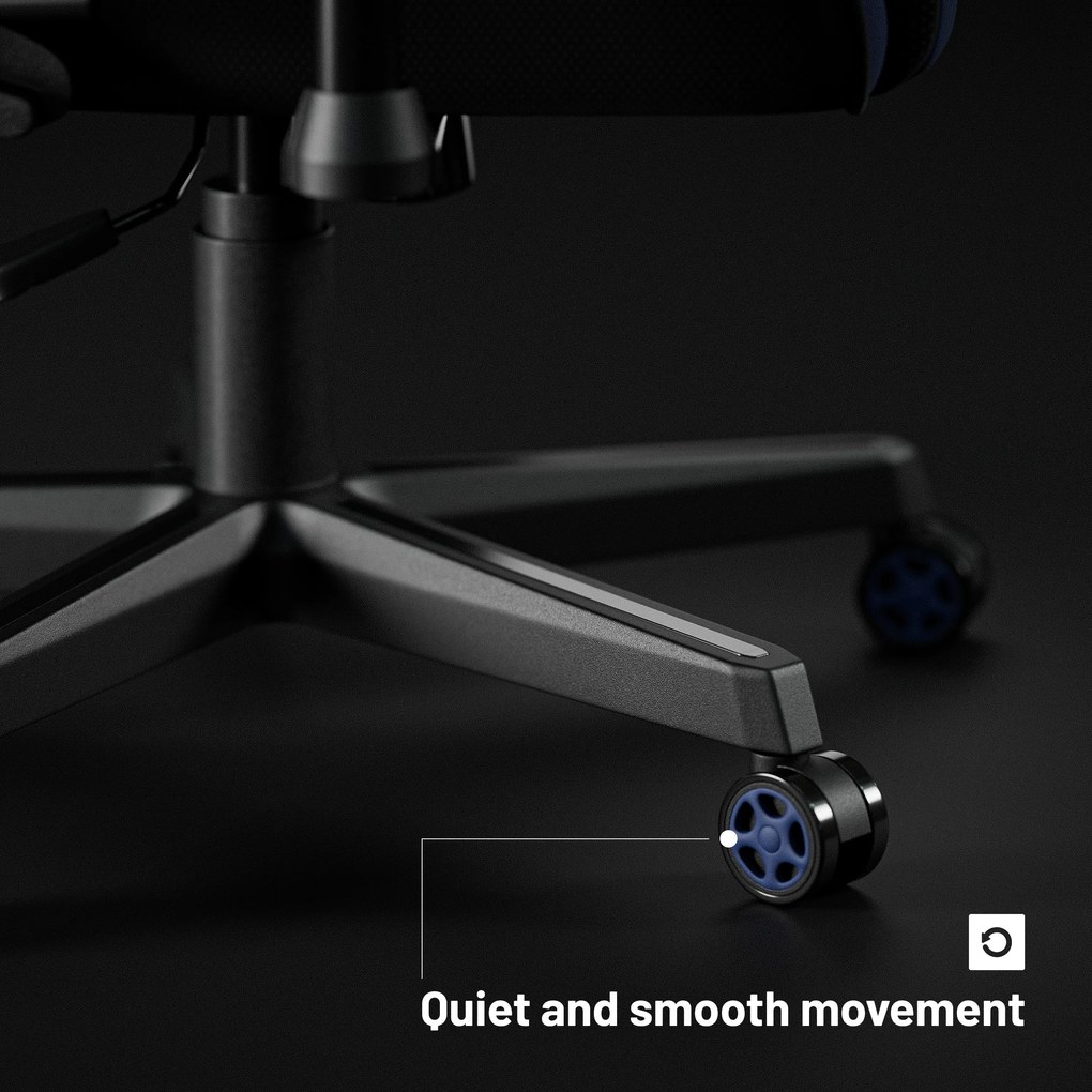 Scaun de gaming Diablo X-Starter din țesătură albastru închis