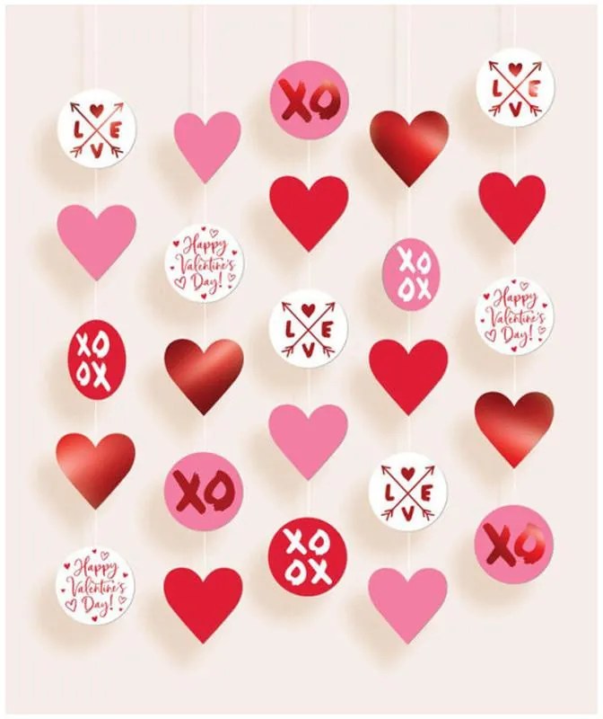 Iubire Happy Valentine&#039;s Day decor suspendat set 5 buc.