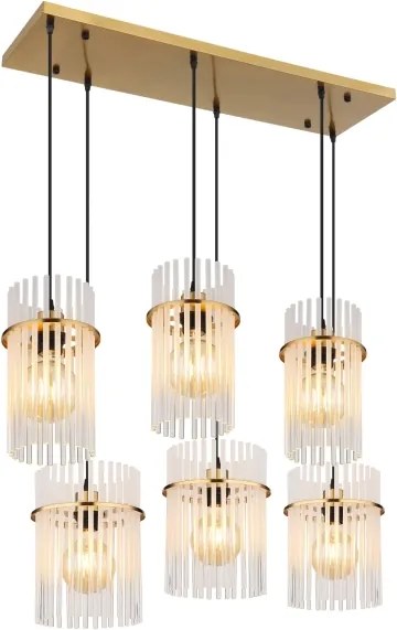 Globo 15698-6HM - Candelabru suspendat pe cablu GORLEY 6xE27/60W/230V auriu
