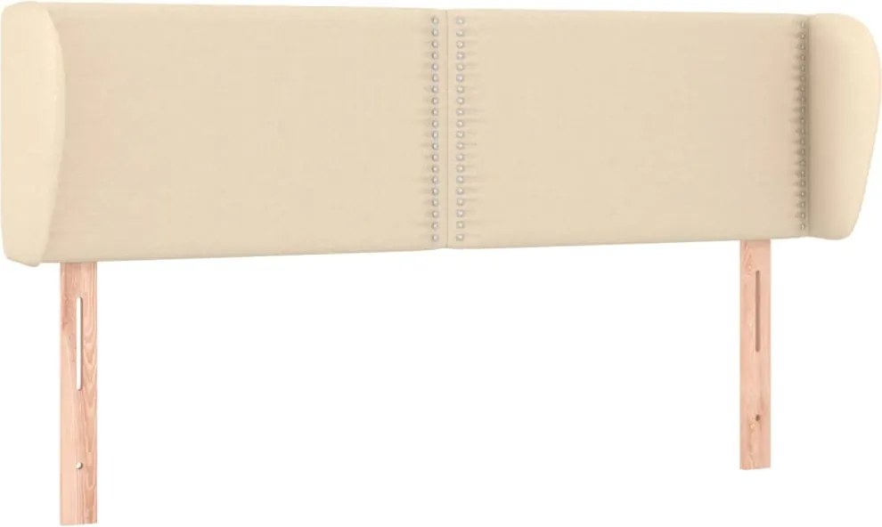 vidaXL Tăblie de pat cu aripioare crem 147x23x78/88 cm material textil