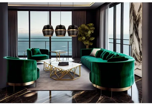 Lustră pe cablu PARIS 3xE27/60W/230V neagră/aurie