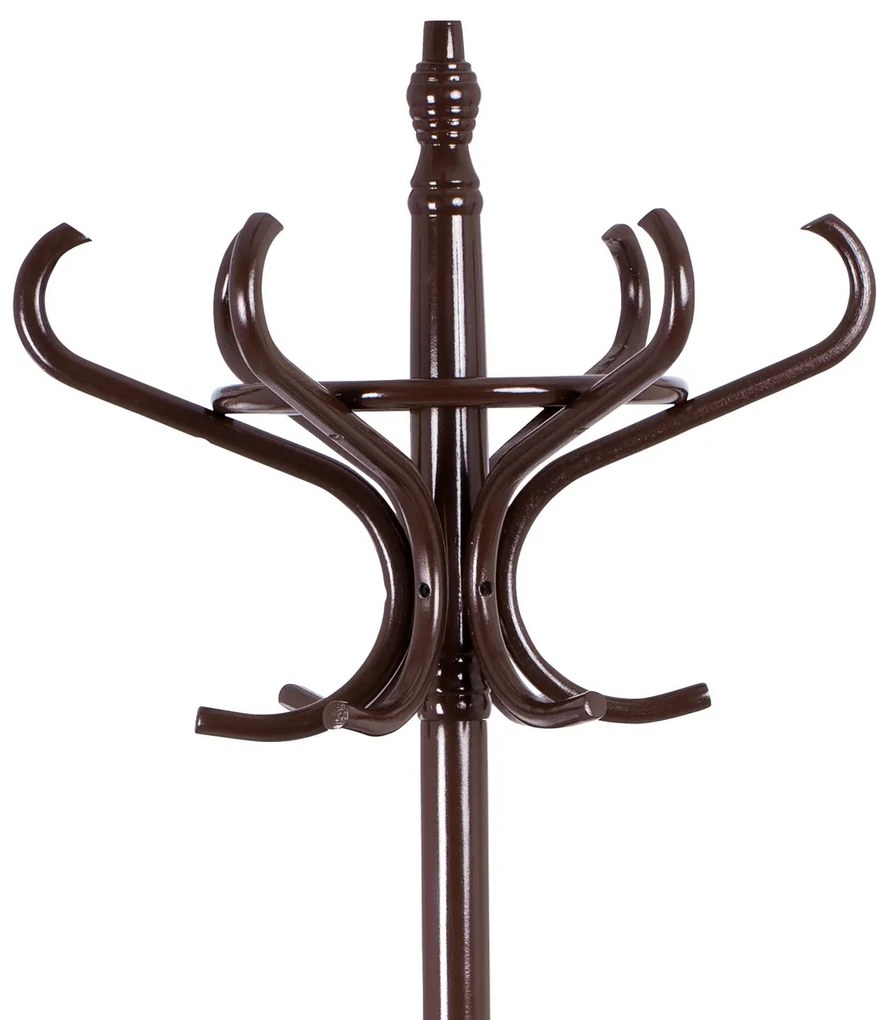 Cuier cu picior, din lemn, maro închis, 185 cm