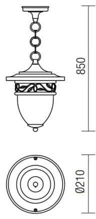 Lustră pe lanț de exterior BASEL 1xE27/42W/230V IP44 neagră Redo 9399