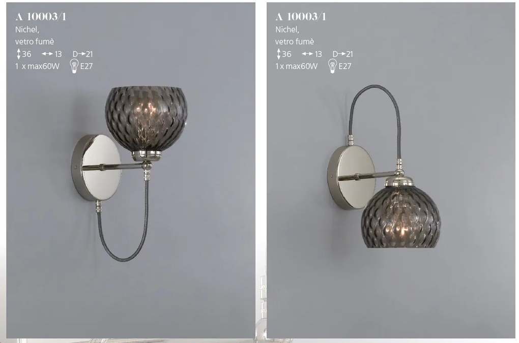 Aplica de perete moderna design italian 10003 fumuriu