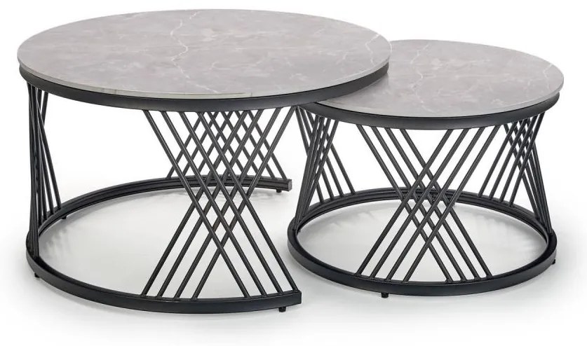 Set de 2 mese de cafea ELEGRA, gri