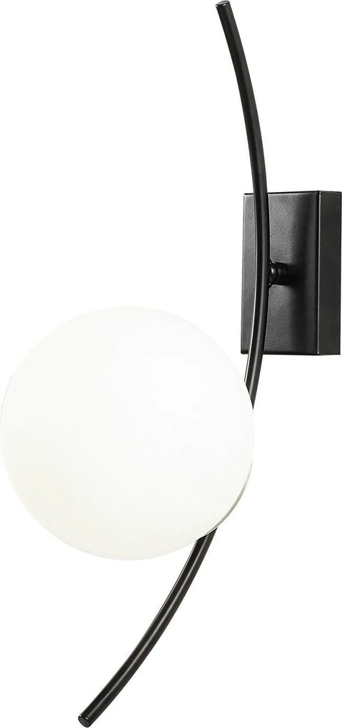 Aplica HILAL 3821, negru/alb, metal/sticla, 12x25x44 cm