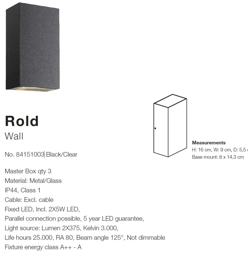 Aplica LED exterior moderna cu lumina ambientala Rold I 84151003 NL