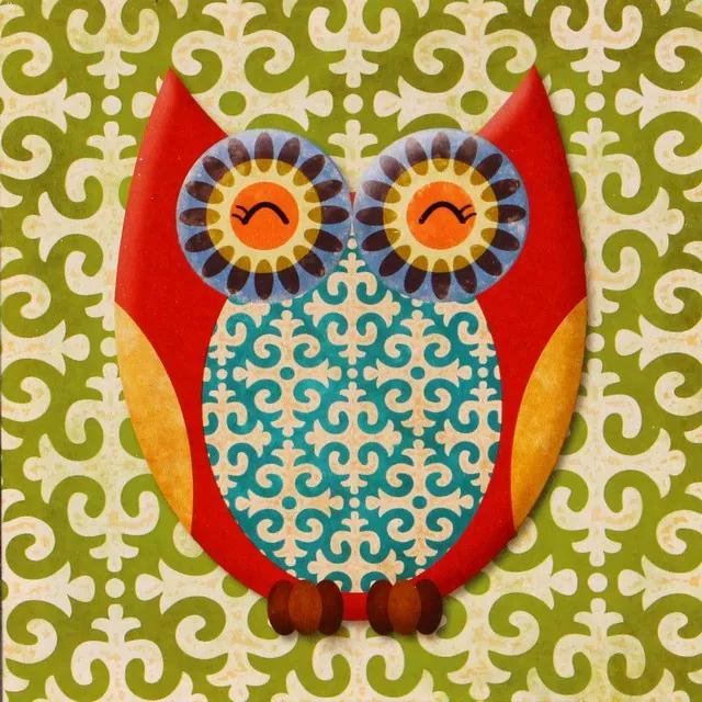 Falc Tablou pe pânză - Colorful owl, 28x28 cm