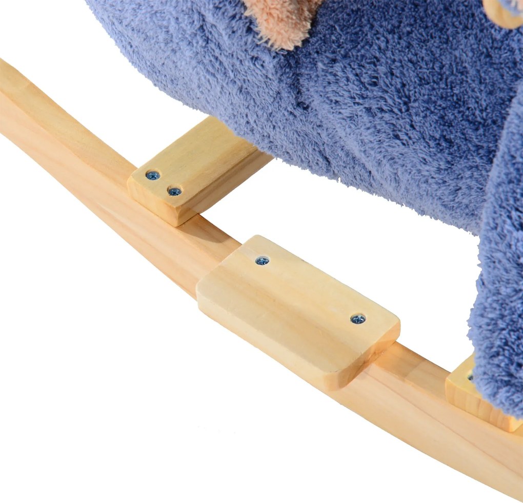 HOMCOM Balansoar Elefant pentru Copii, Jucărie de Pluș, Confortabil, 60x33x45cm, Albastru | Aosom Romania