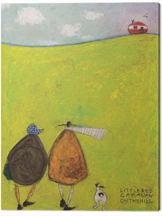 Tablou pe pânză Sam Toft - Little Red Caravan on the Hill