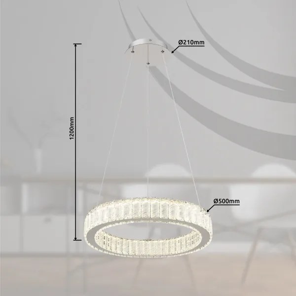 Lustră LED dimabilă pe cablu Globo 67162-50 MUCKY LED/50W/230V d. 50 cm + telecomandă