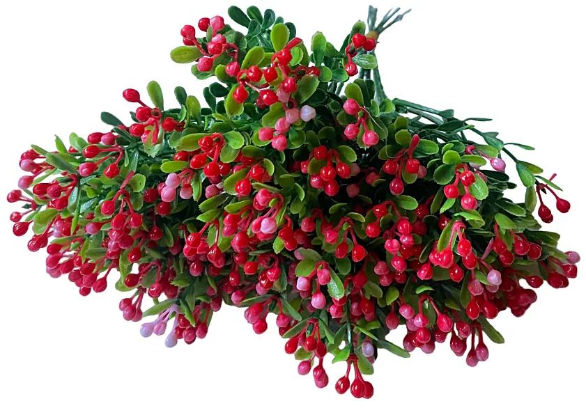 Verdeata artificiala cu bobite rosii, Amy, 20cm