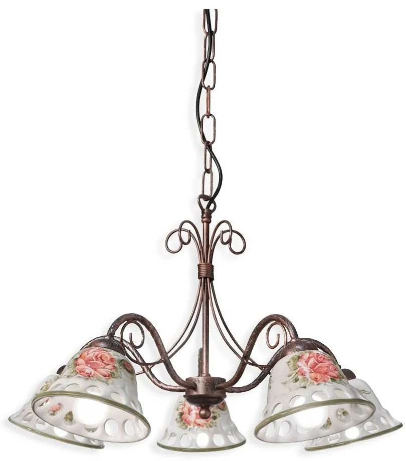 Candelabru 5 brate design clasic realizat manual din ceramica NAPOLI