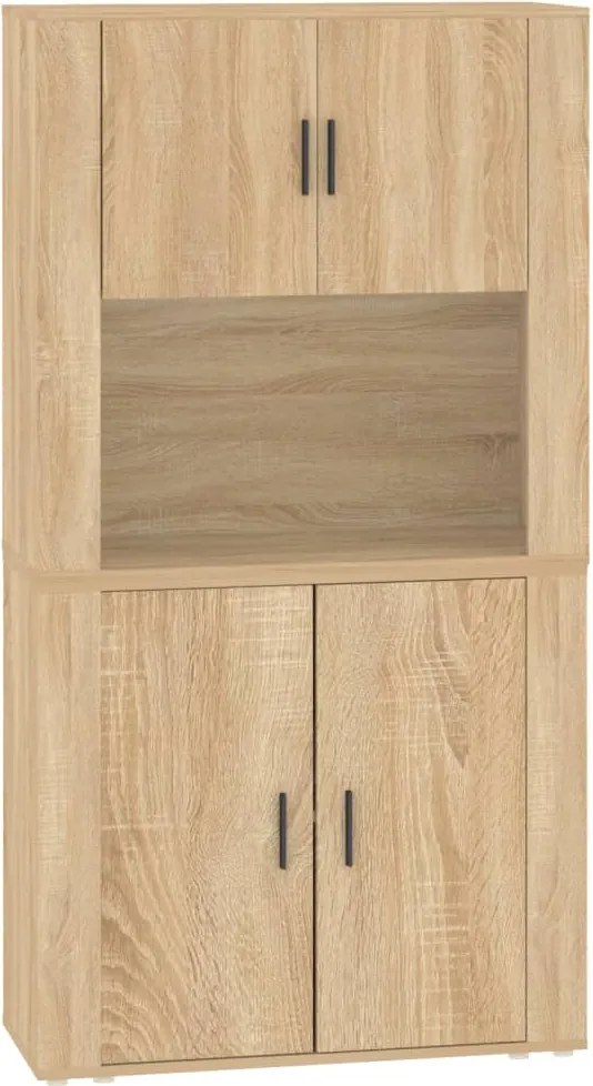 vidaXL Dulap înalt, stejar sonoma, lemn prelucrat