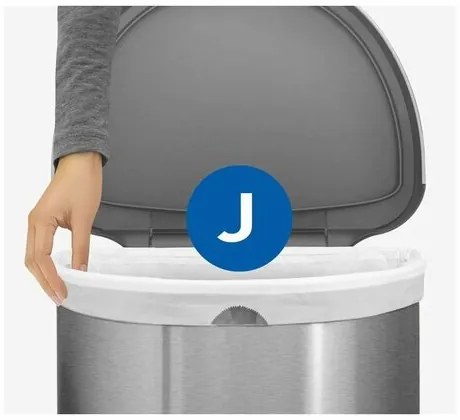 Simplehuman Coș de gunoi semicircular cu pedală șicadru din oțel inoxidabil, 45 l, negru
