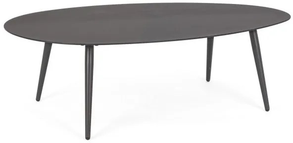 Masuta de cafea ovala, metal, antracit, 120x75x36 cm, Ridley Bizzotto