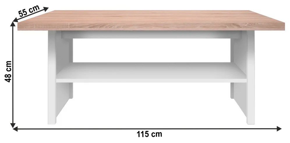 Masă de cafea TOPTY 115 tip 18, alb