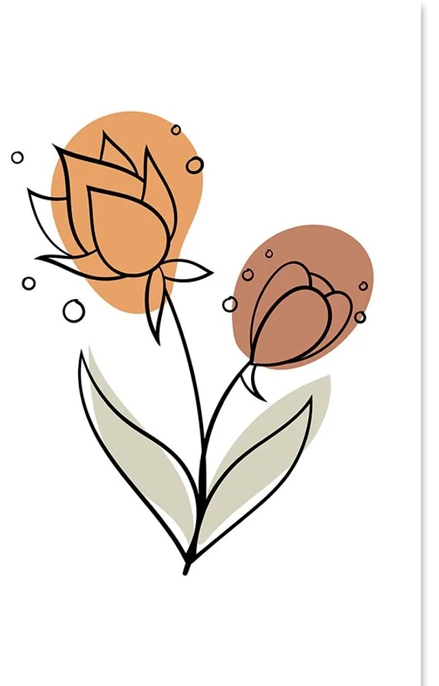 Tablou floare minimalistă pe fundal alb No3