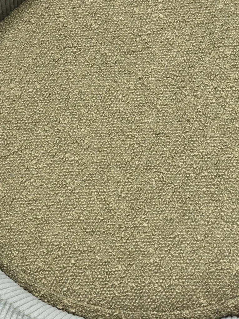 Taburet verde, rotund, din textil, Nasrine
