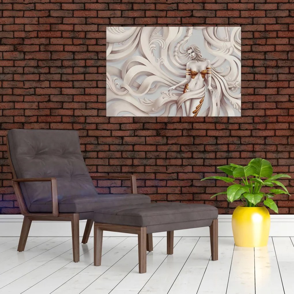 Tablou - Zeița motiv floral (90x60 cm)