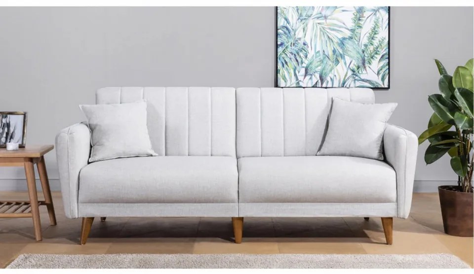 Canapea Extensibilă cu 3 Locuri Aqua, Crem