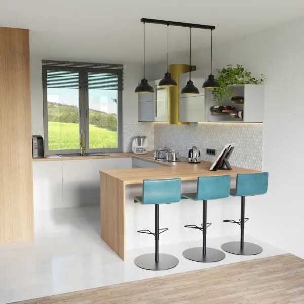 Lustră pe cablu SVEN 4xE27/15W/230V neagră/aurie