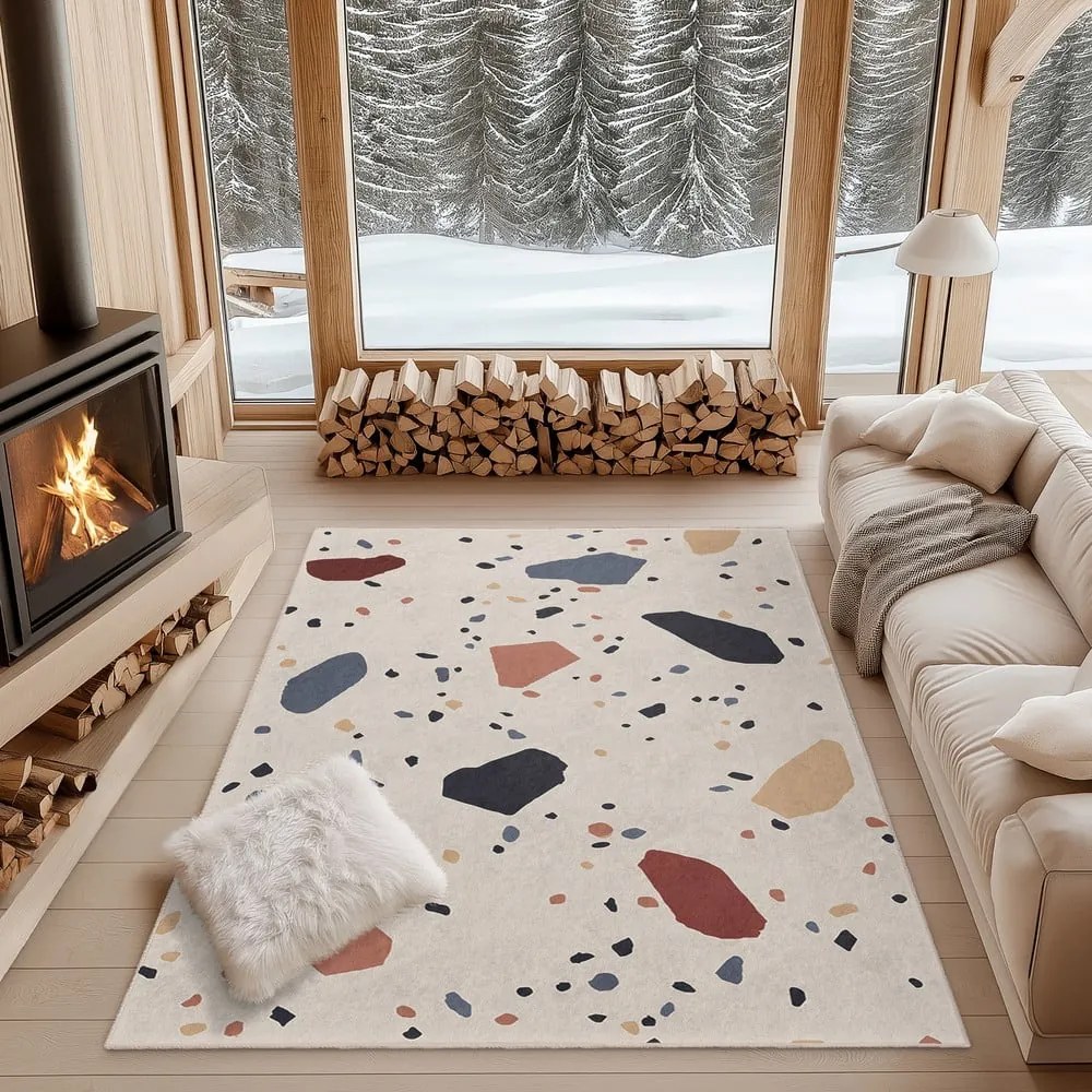 Covor crem lavabil 160x230 cm Cracked Terrazzo – Mila Home