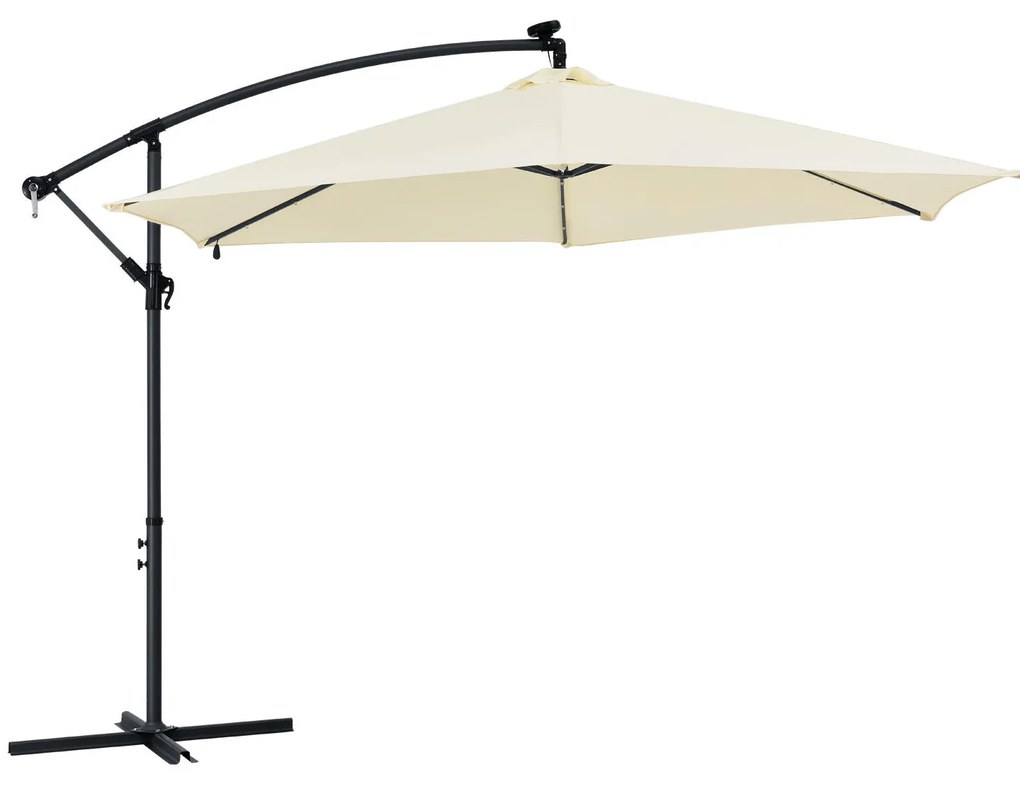 Umbrelã "Brazilia" O cu iluminare cu LED 3,5 m, crem