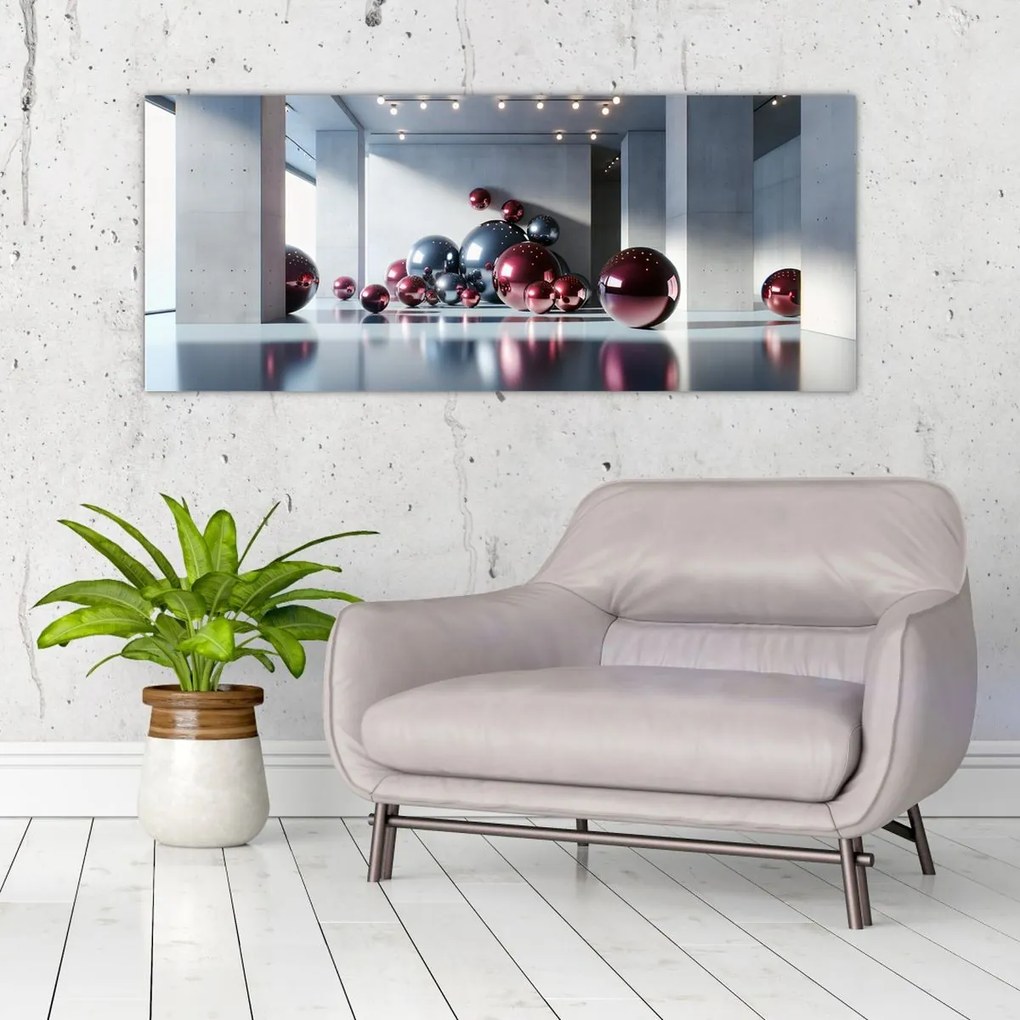 Tablou - Spațiu 3D cu bile II. (120x50 cm)