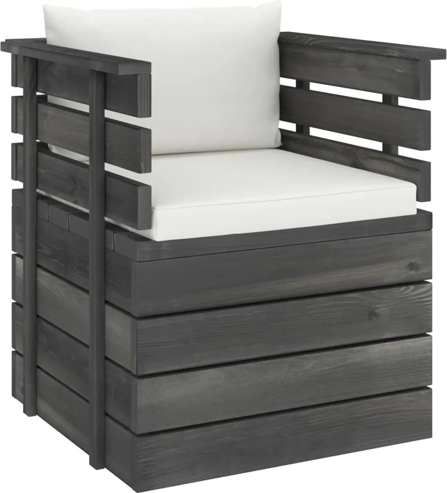 vidaXL Fotoliu de grădină cu perne, lemn de pin