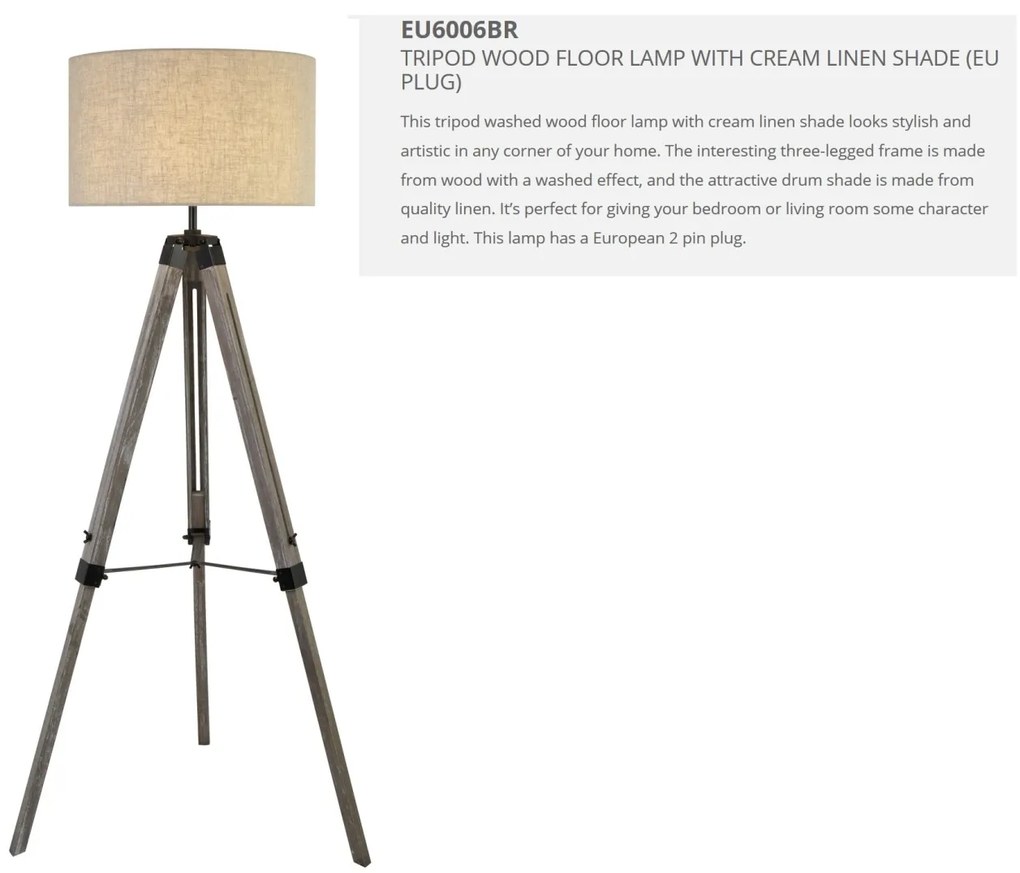 Lampadar de podea cu trepied design elegant Easel EU6006BR SRT
