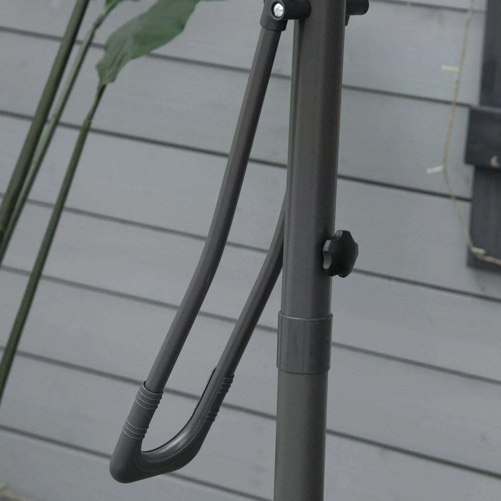 Outsunny Umbrelă de soare pătrată de exterior 2,5 x 2,5 m, umbrelă de grădină protecție UV bază cruciformă inclusă gri închis | Aosom Romania
