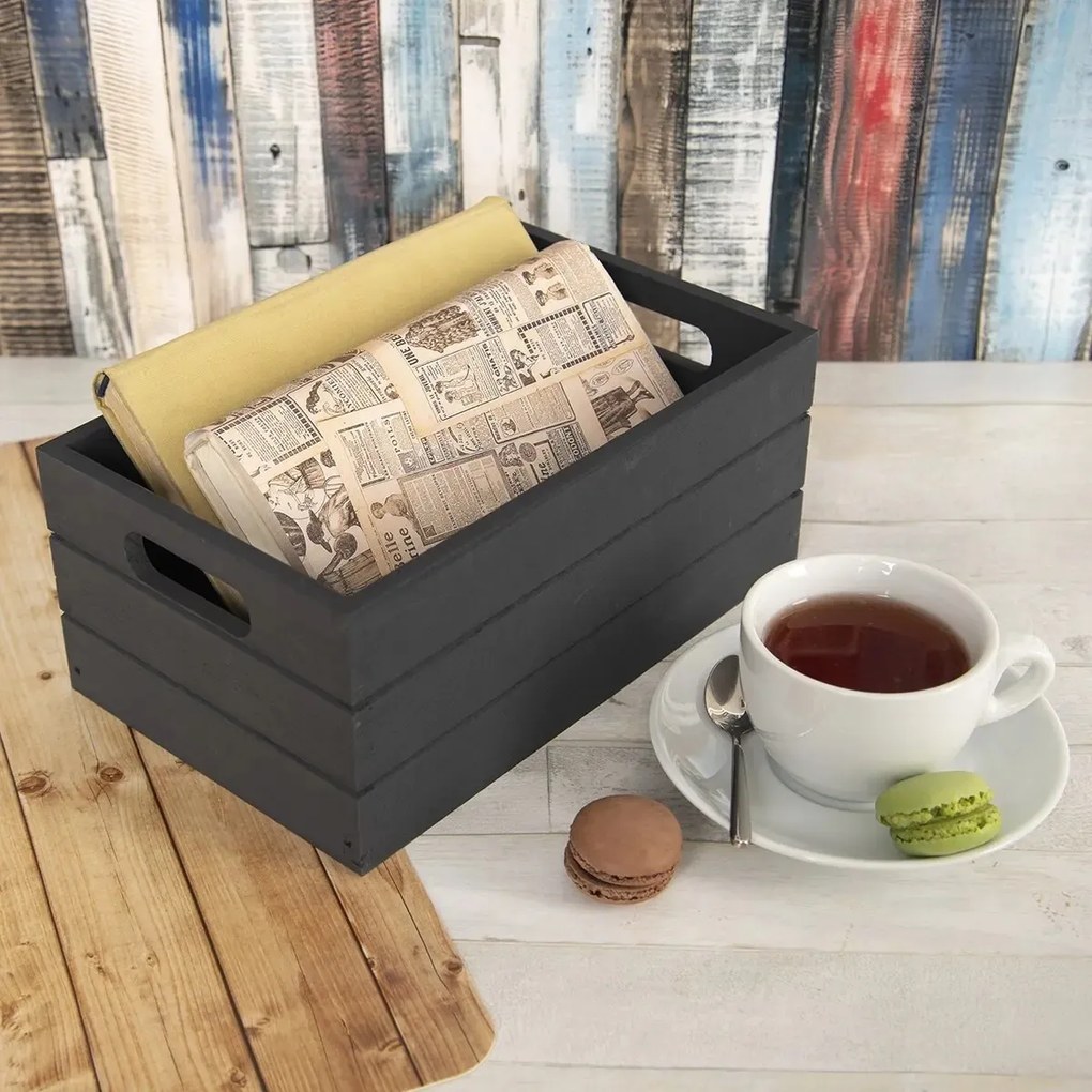 Cutie din lemn Orion, antracit, 26 x 16 x 11cm, S