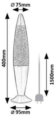 Lampă LED cu lavă Rabalux 76115 GLITTER 2 LED/25W/230V