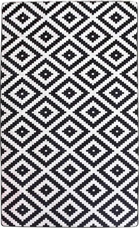 Covor, Black White Djt, 120x200 cm, Alb/Negru