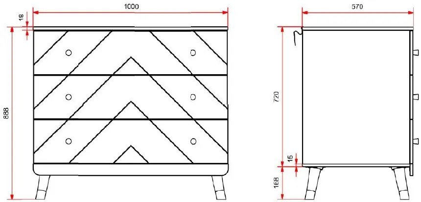 Set BILLY în alb (alb satinat) format dintr-un Pat copii (90 x 200 cm), o noptieră, un birou și o comodă.