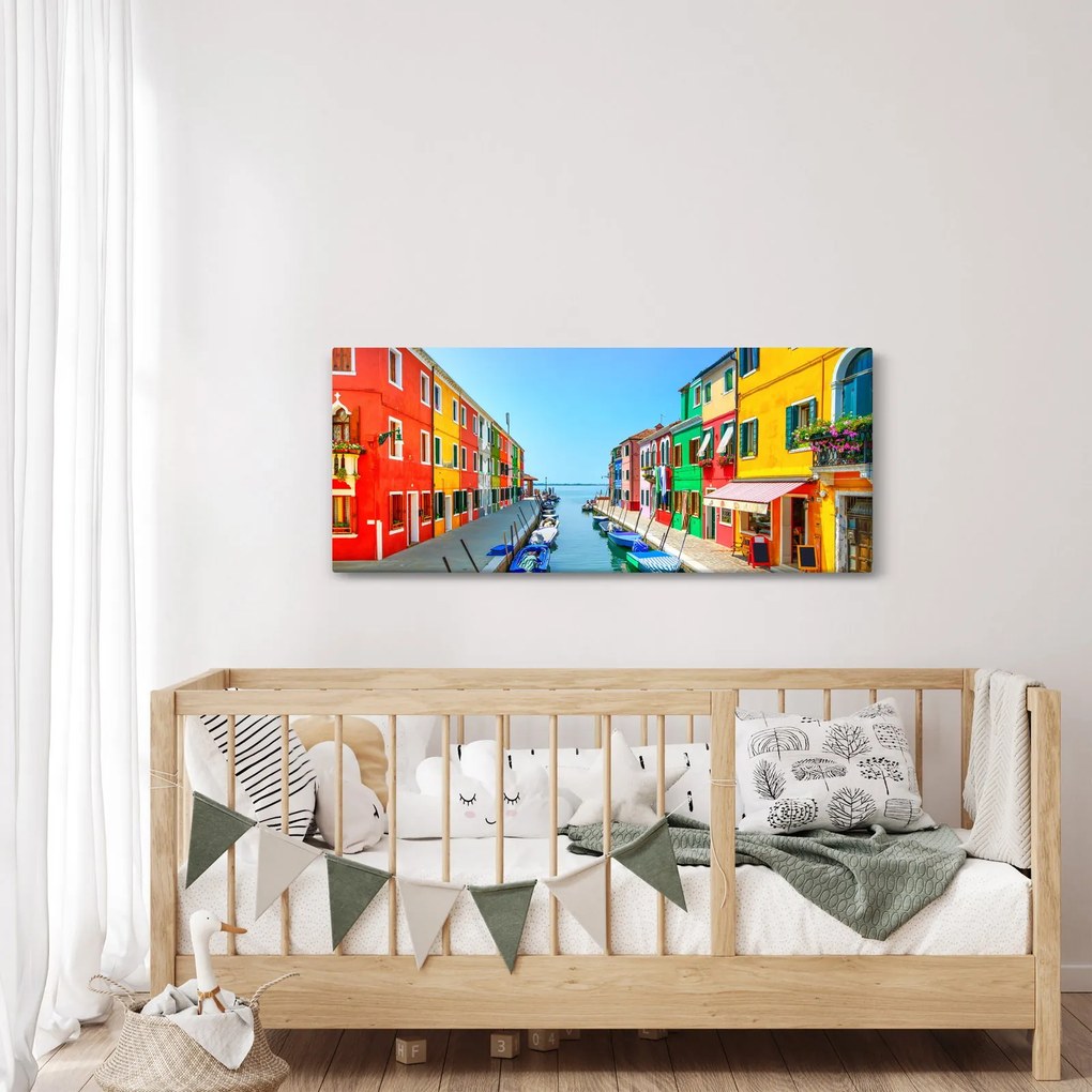 Tablou - Insula Burano, Veneția, Italia (120x50 cm)