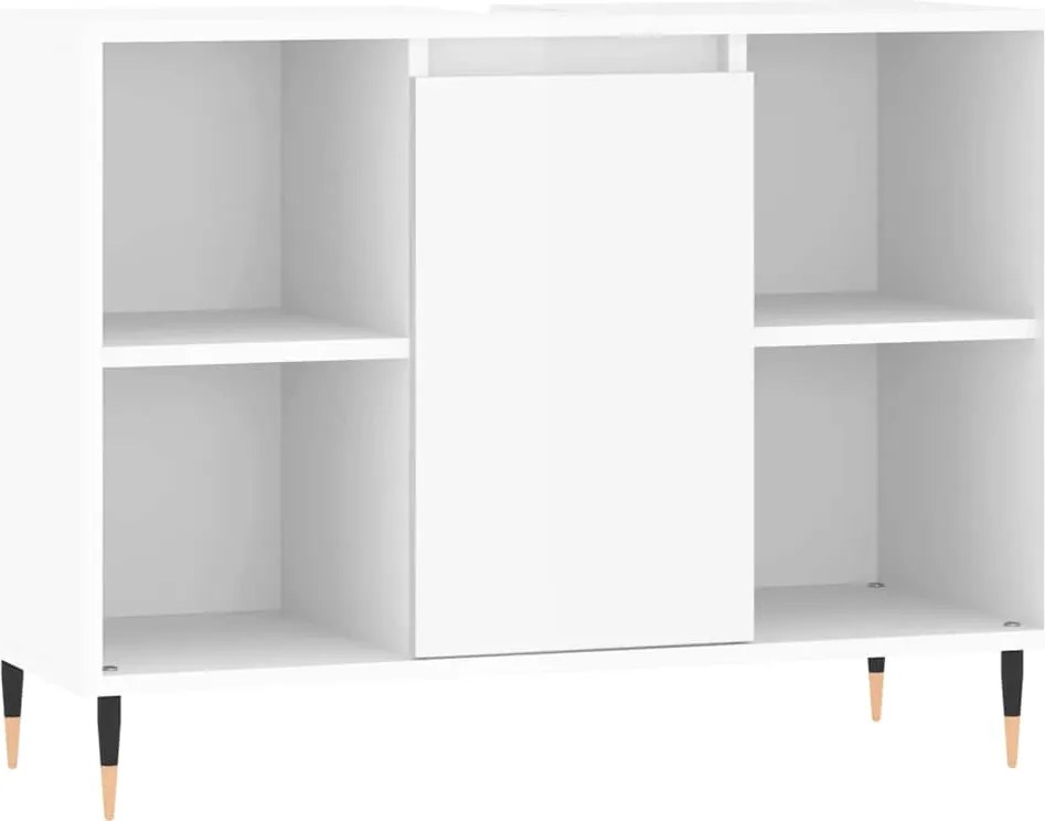 vidaXL Dulap pentru baie, alb extralucios, 80x33x60 cm, lemn compozit