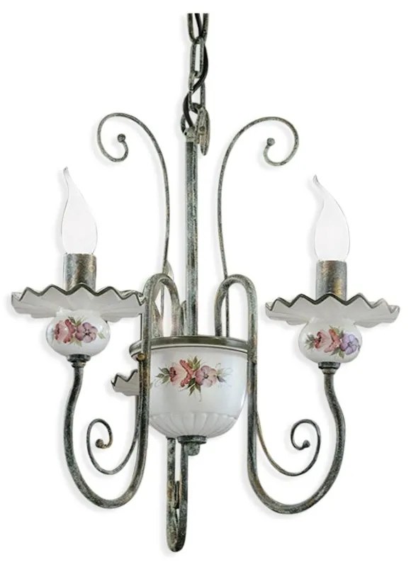 Candelabru clasic cu 3 brate realizat manual din ceramica SANREMO