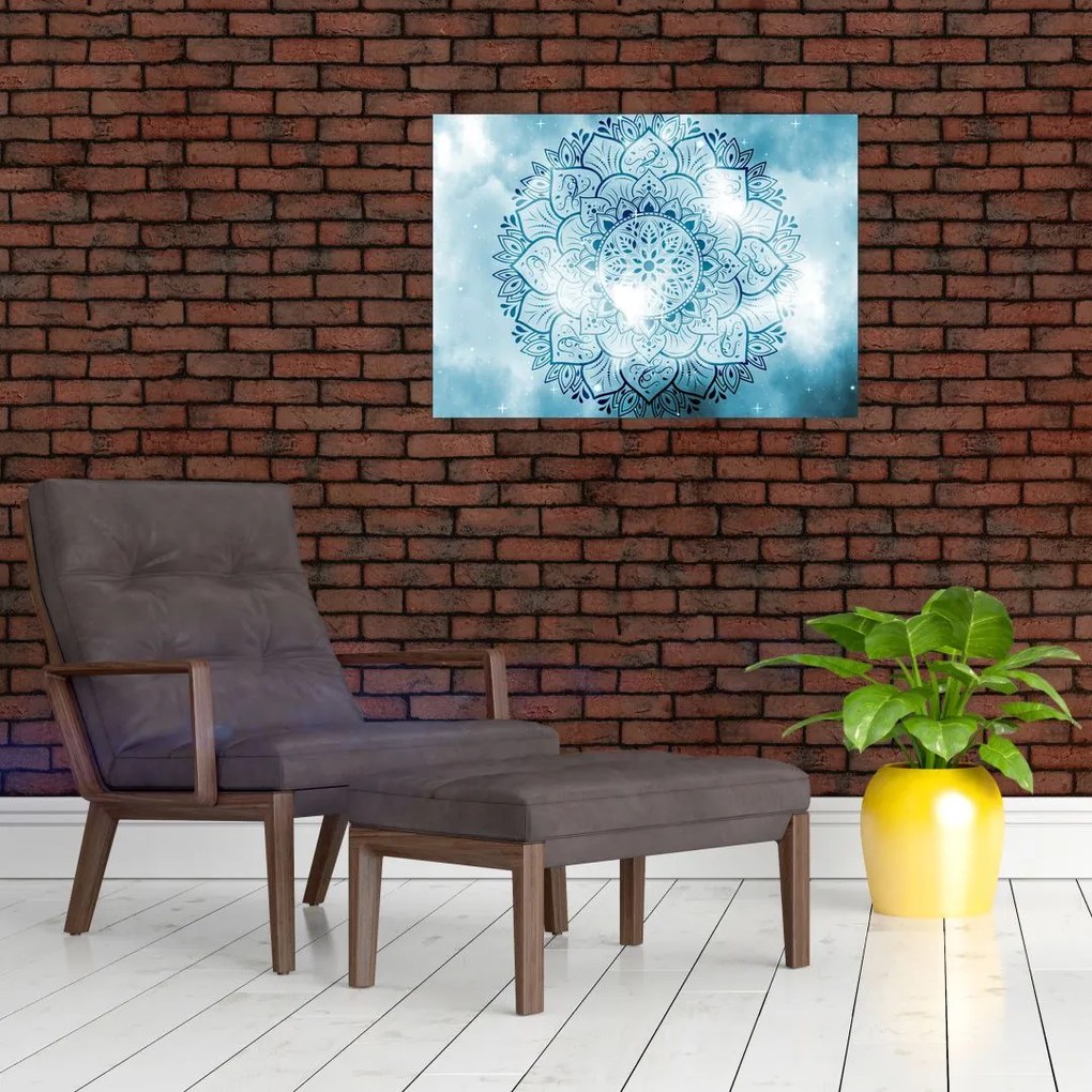 Tablou pe sticlă - Mandala cerească (70x50 cm)