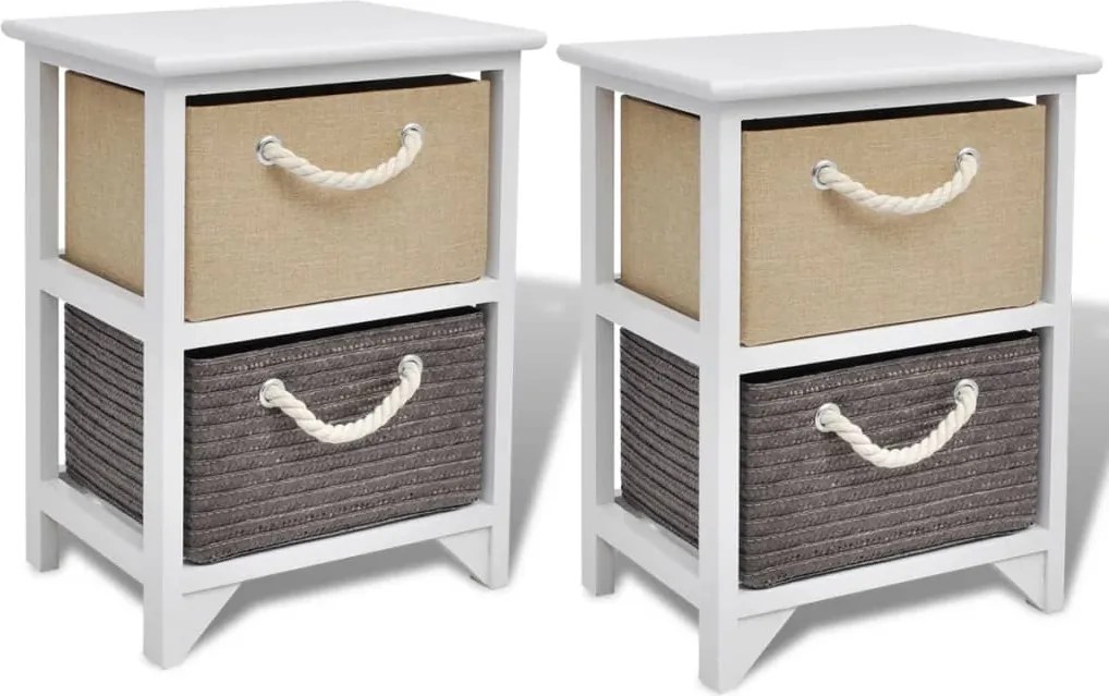 vidaXL Noptiere din lemn, 2 buc