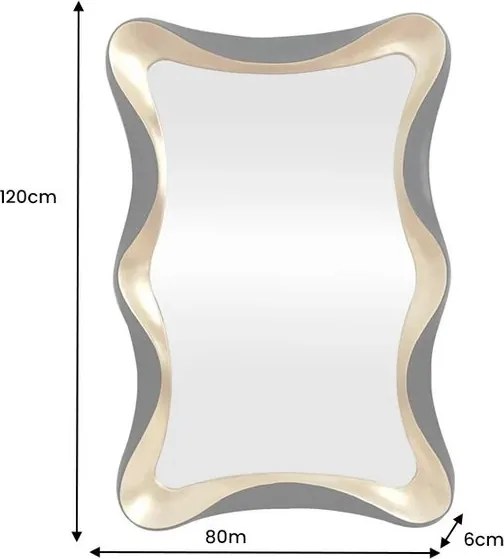 Oglinda de perete decorativa ALICE 120cm negru/ auriu