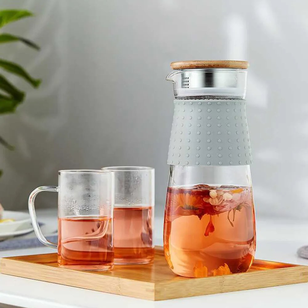 TEMPO-KONDELA GLAZO, carafă apa/ceai, 1200 ml, cu capac şi strecurătoare