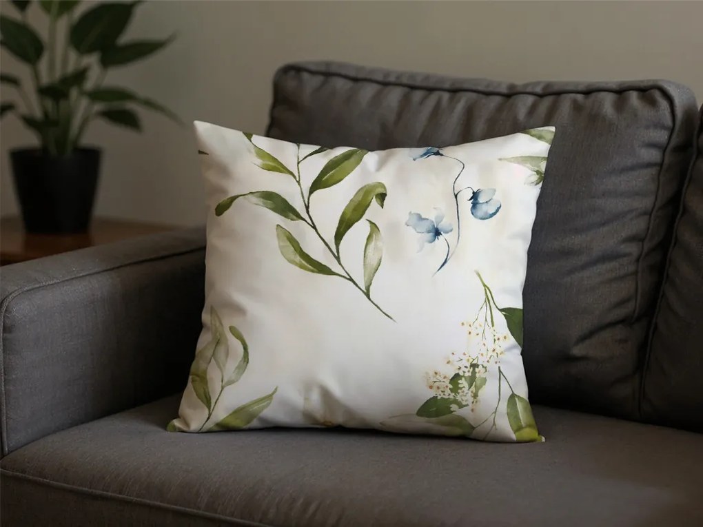 Set 2 huse decorative pentru perne din microfibra KARDA 45x45 cm, alb